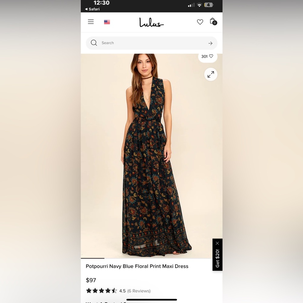 Lulu's Black and Brown Floral Maxi Dress - Picture 2 of 5
